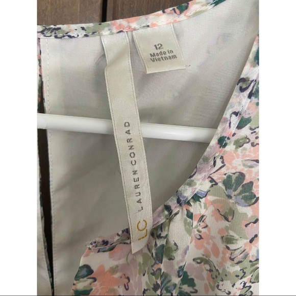 LC Lauren Conrad Floral Shirttail-Hem Maxi Dress Size 12 Pink and Green - Picture 6 of 6